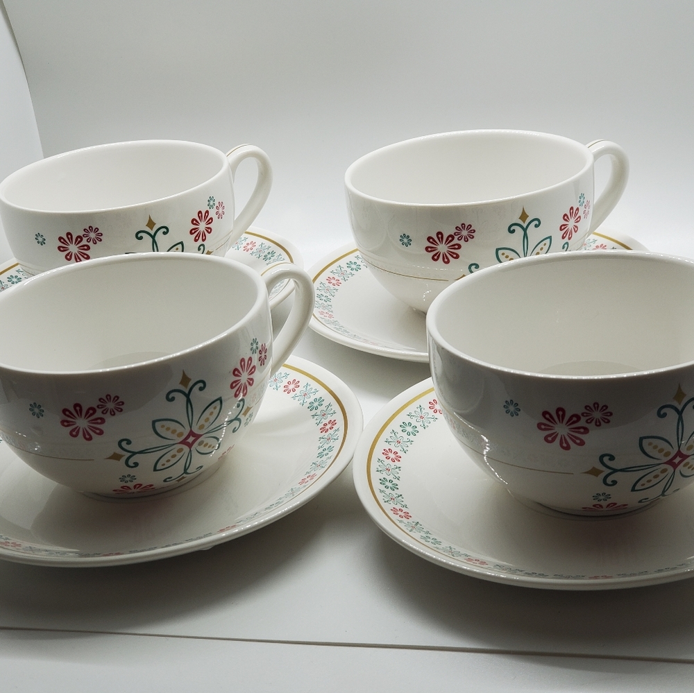 Starbucks Holiday 2006 1 Cup 1 Saucer Set NORDIC Winter Snowflake Cocoa … - Picture 2 of 7